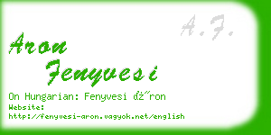 aron fenyvesi business card